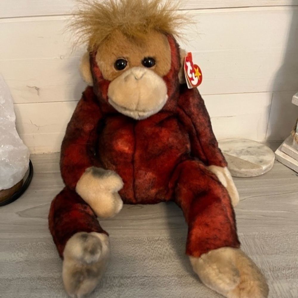 Ty 1999 Beanie Baby Schweetheart Large Orangutan with tag, like new